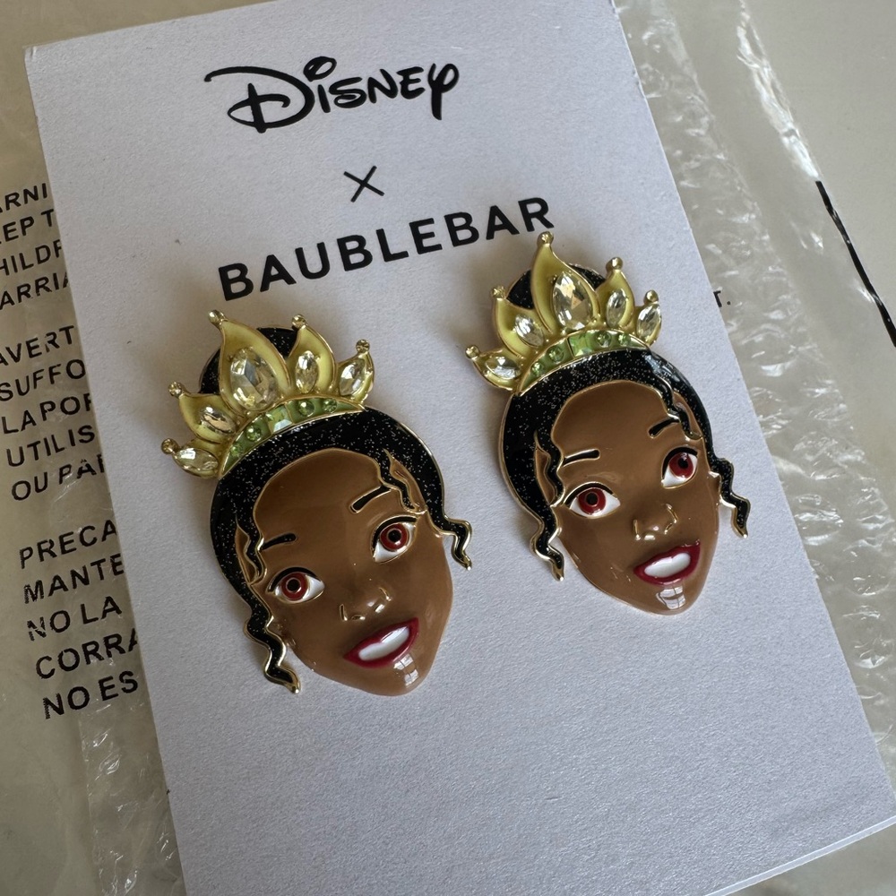NWT Disney x BaubleBar Princess and the Frog Tiana earrings